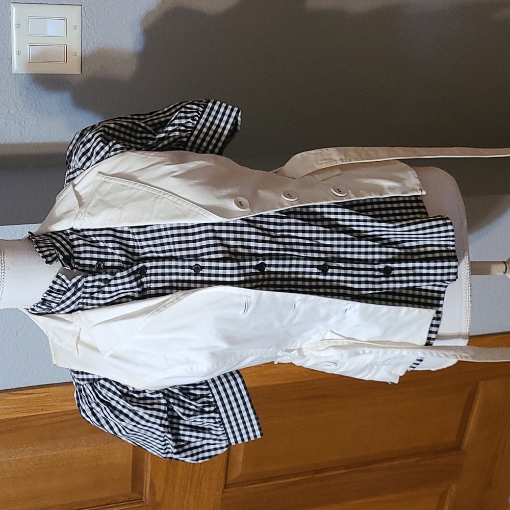 Belted vest, sz S, white